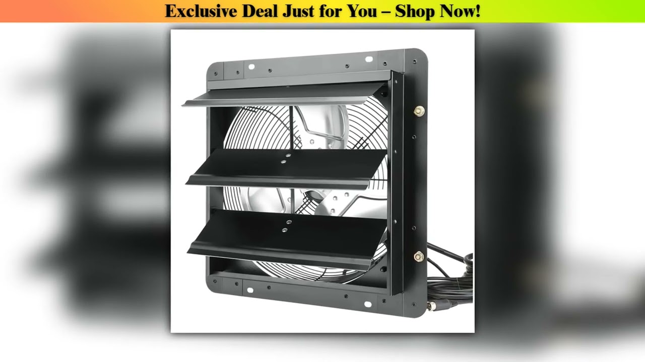Hot Picks SucceBuy Shutter Exhaust Fan AC ECmotor 10Speed Adjustable Wall Mount Attic Ventilation