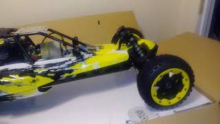 Part 1 of First unboxing of new 30.5cc rovan 5b color!!!! Also show/explain this 3 part build