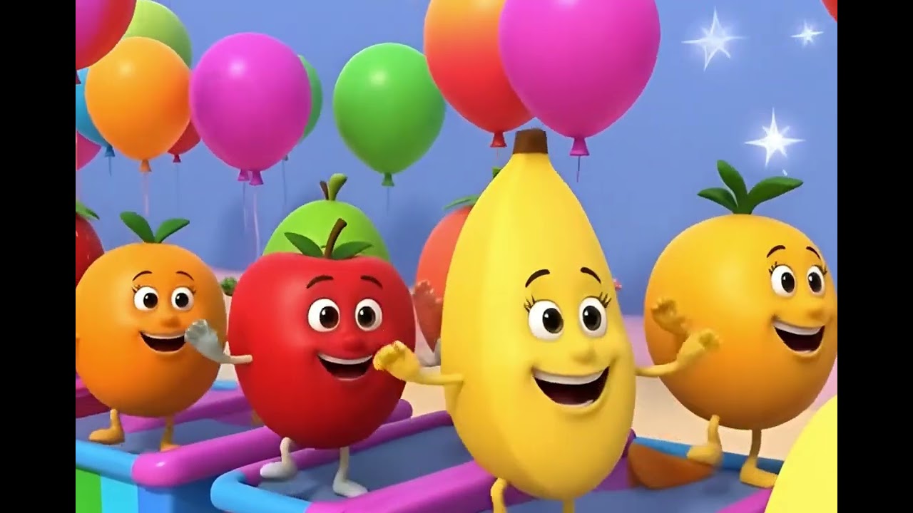 Happy fruits train kids rhymes