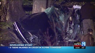 Authorities: 5 teens seriously injured in Alpine Twp. crash