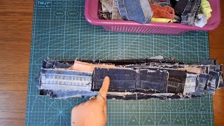 : DIY          DENIM  SCRAPS TO USE  #costura #denim #jeans