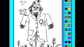 Scarecrow Coloring Pages for Kids - Scarecrow Coloring Pages