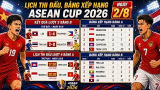 Lịch Thi Đấu, Bảng Xếp Hạng ASEAN Cup 2026 | Việt Nam - Indonesia: Đại Chiến Quyết Định | 2/8