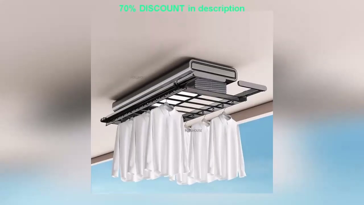 A must-have product! Lifting Balcony Drying Rack Automatic Home Foldable Retractable Laundry Intel