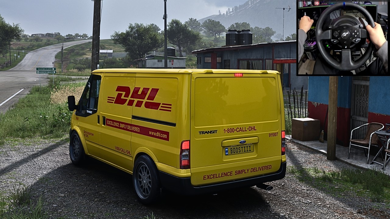 800HP DHL Ford Transit - Forza Horizon 5 | Steering Wheel Gameplay