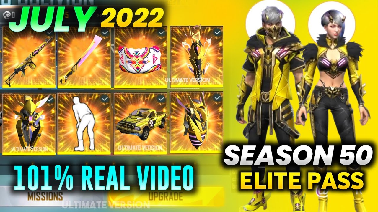 JULY ELITE PASS FREE FIRE 2022 || SEASON 50 ELITE PASS FF || FREE FIRE NEXT ELITE PASS JULY 2022
