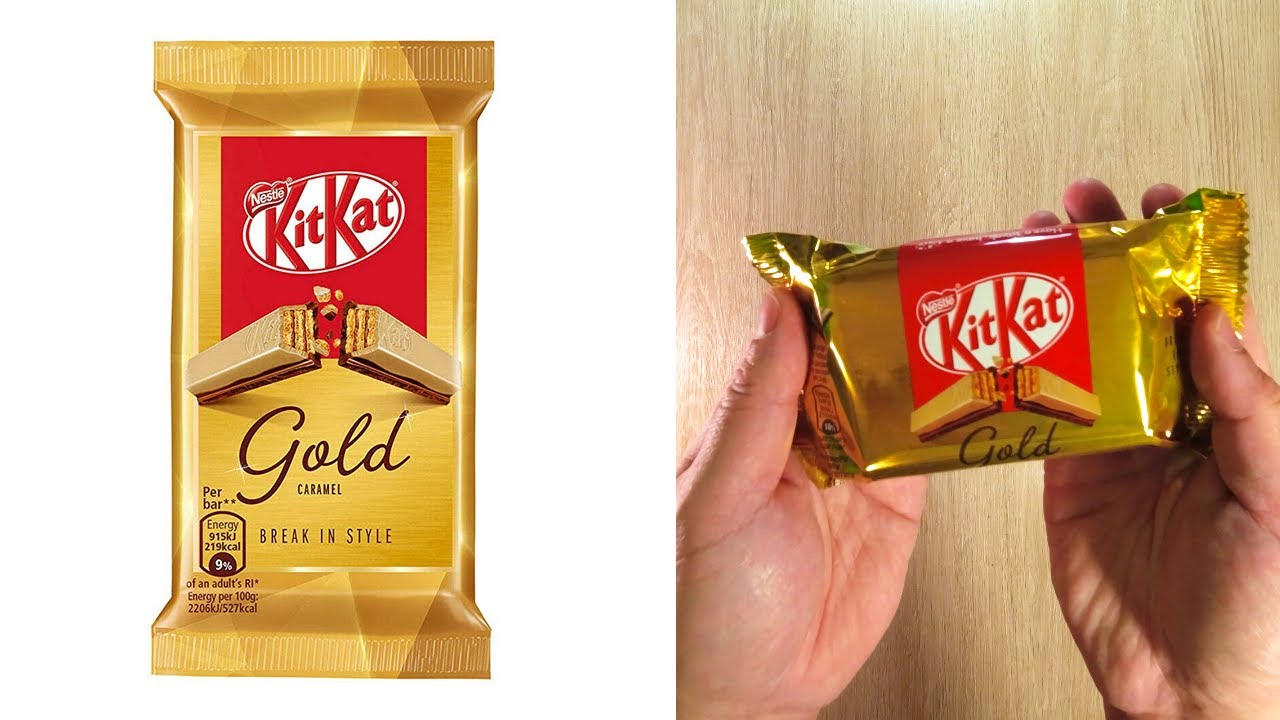 KitKat Gold Caramel Milk Chocolate Wafer Bar Unboxing & Unpacking