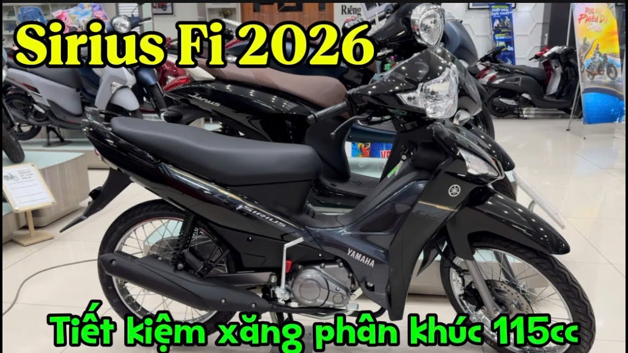Yamaha Sirius Fi 2025 Màu Đen Xám Bánh Căm Phanh Đĩa| Bình Exciter