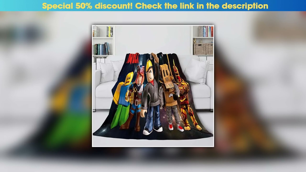 Top Pop ROBLOX  Warm Sleeping Blanket Office Cover Blankets Double-sided Flannel Printed Blanket Ai