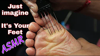 Can You Imagine How Satisfying It Is ? ASMR Feet Wash And Feet Massage | ASMR Foot Massage With Comb