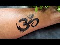 OM Tattoo Art | Tattoo Design with Pen on Hand | Easy Tattoo Drawing | OM Design