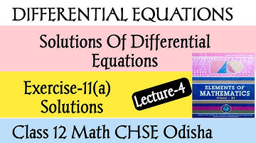 DIFFERENTIAL EQUATIONS. #majhibira Solutions of Differential Equations CHSE Odisha॥ Majhi Tutorial.