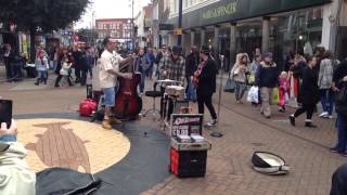 The Orbitones playing at Kingston upon thames shopping center