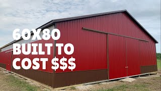 60x80 Pole Barn Built to Cost with Translucent Panels.