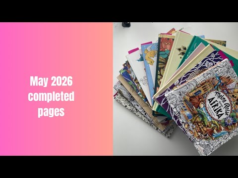 May 2026 completed pages #adultcoloring #completedpages 