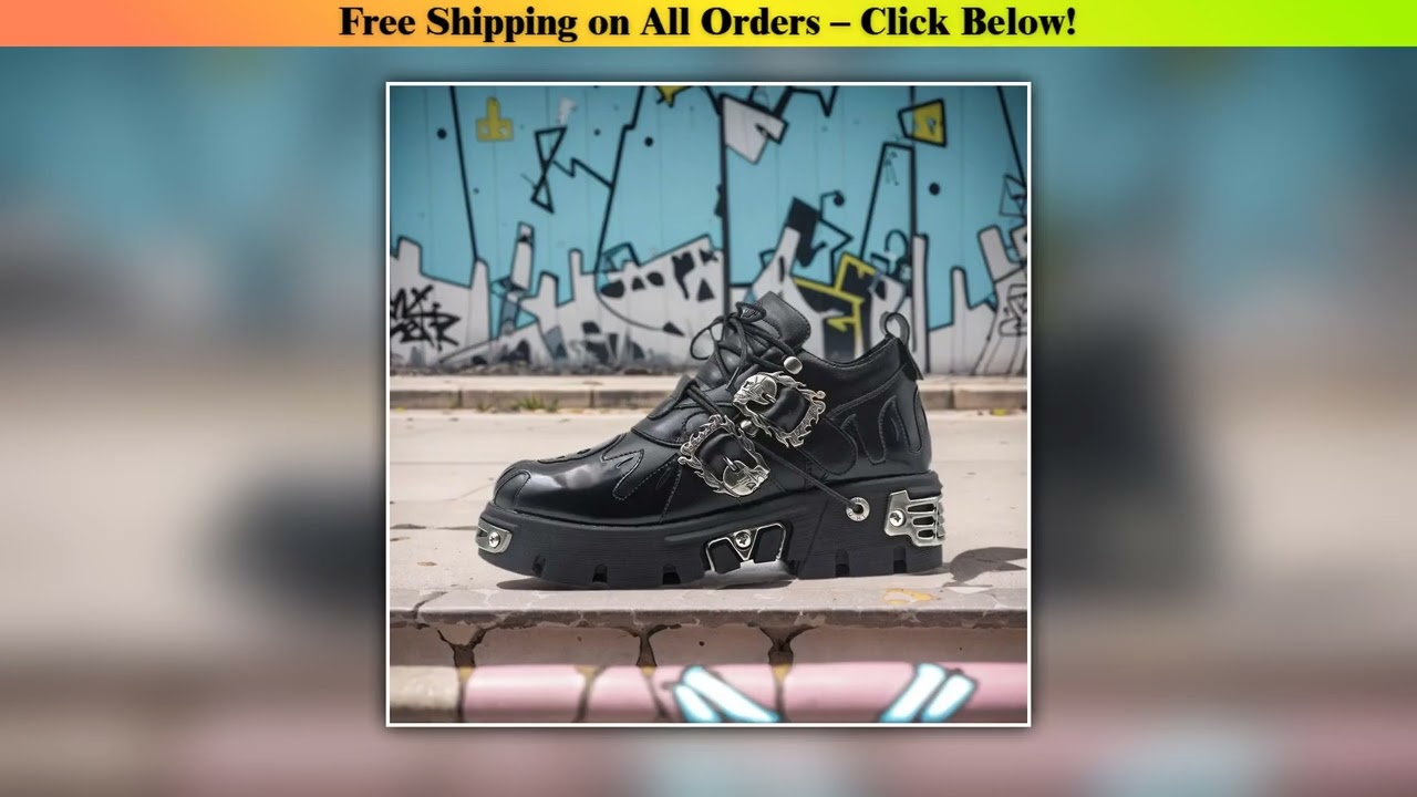 2025 Men and Women Vintage Rock Couple Shoes New Dark Punk Leather Retro Boots Metal Niche Design