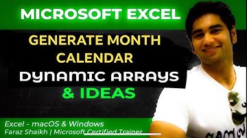 Generate Month Calendar 📅& Ideas 💡 | Dynamic Arrays