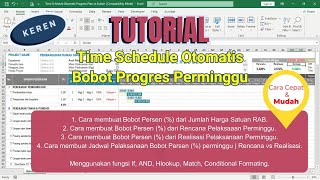 CARA MUDAH BUAT TIME SCHEDULE OTOMATIS (Profesional) | Bobot Persen (%) Rencana vs Aktual | EXCEL