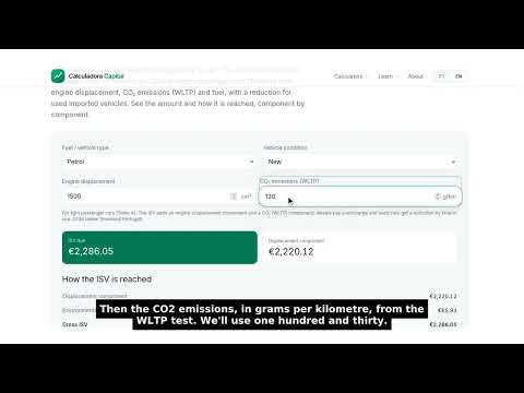 ISV Calculator (Portuguese Vehicle Tax)