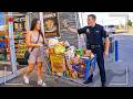 Cops Surprise Stop a Walmart Shoplifter Taking Off With an ENTIRE Cart Full