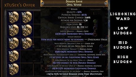 POE: 3 Minute Guide to Crafting Lightning Wands (up to 80 Div) (🟦difficult)