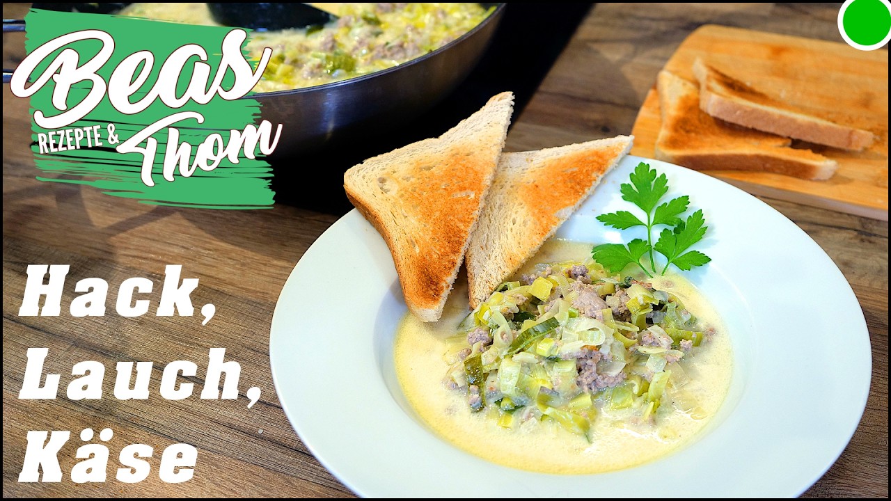 Käse-Lauch-Suppe mit Hackfleisch Rezept