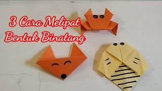 3 Cara Membuat Bentuk Hewan Dengan Kertas Origami | Origami Binatang