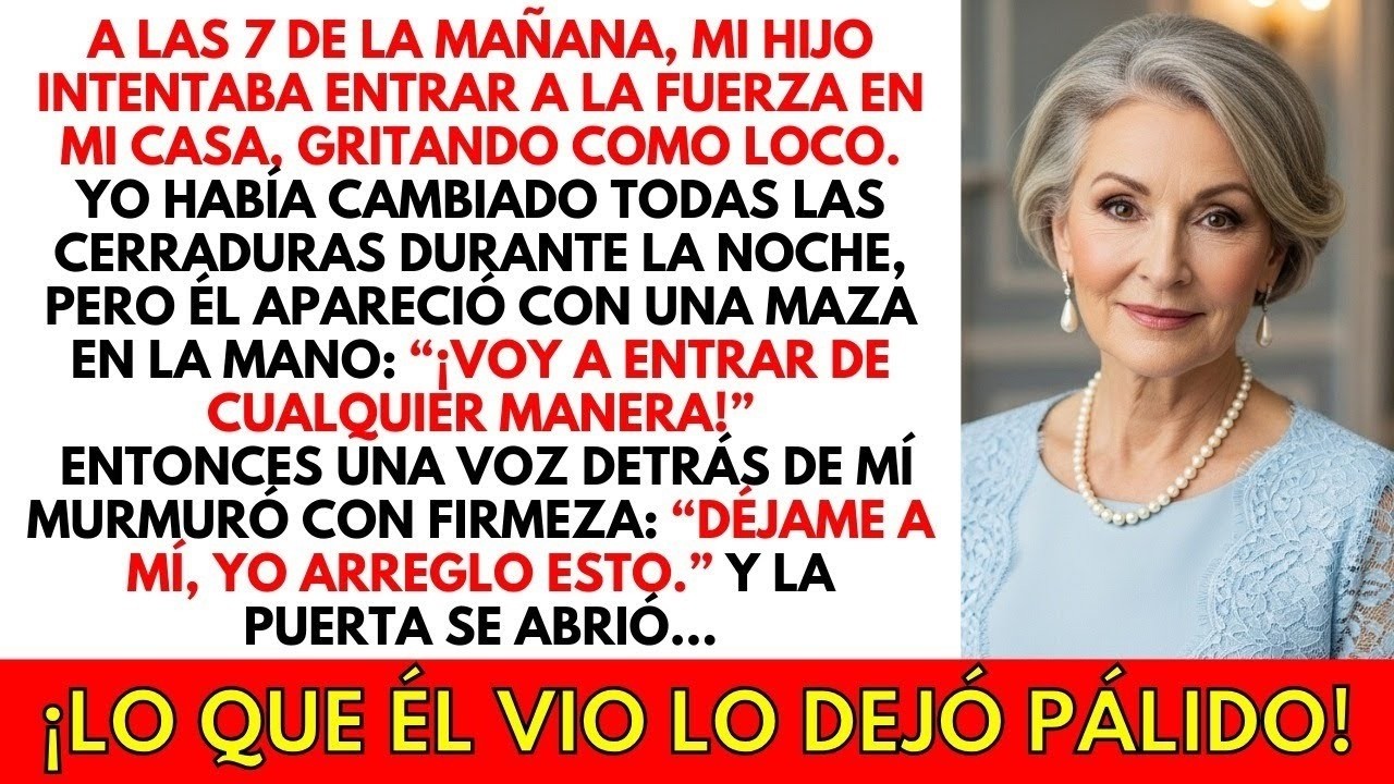 Mi hijo quería derribar la puerta… pero cuando la abrí y vio quién estaba detrás de mí, palideció
