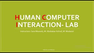 Celebrity HCI Lab  Lecture  Week 5  Low Fidelity Prototype (Part 1) CUI, Lahore Campus Wealth
