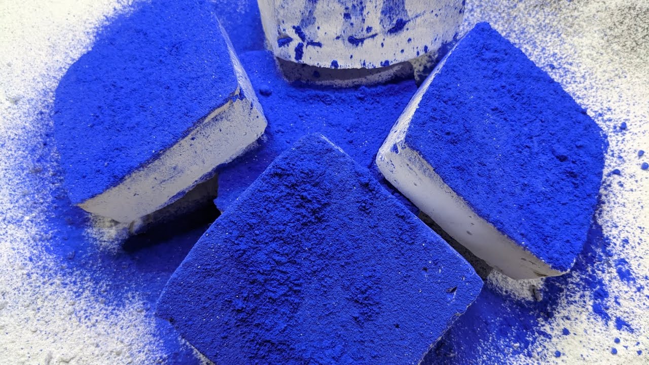 Fresh Gym Chalk Blocks Topped with Holi Powder 💙 | Oddly Satisfying ...