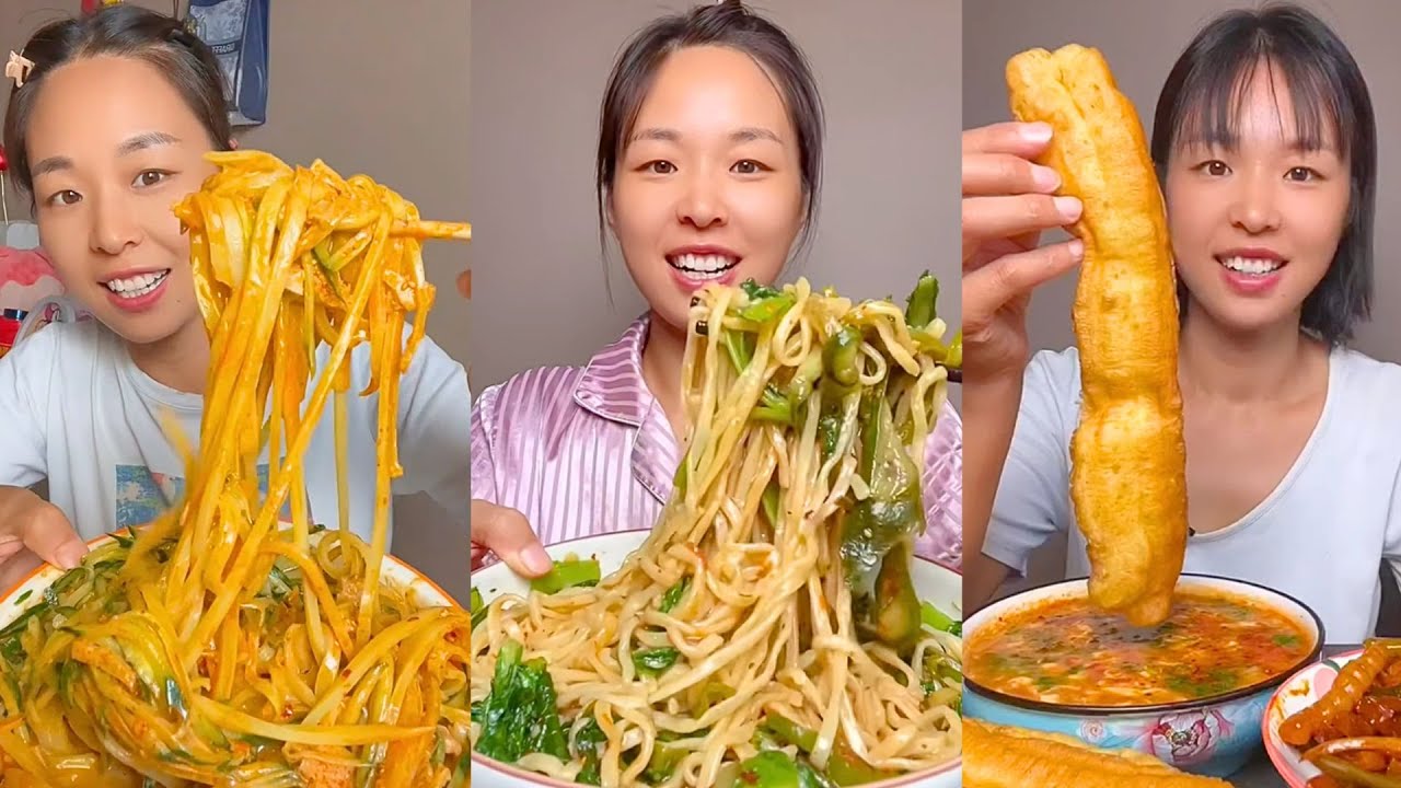 Extreme Chinese Mukbang – Giant Noodles, Fried Balls & Big Chili Bites #94