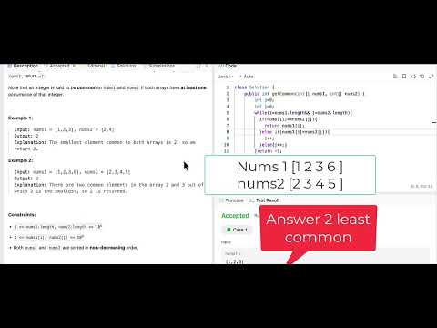 Java Leet code 2540 Minimum common number