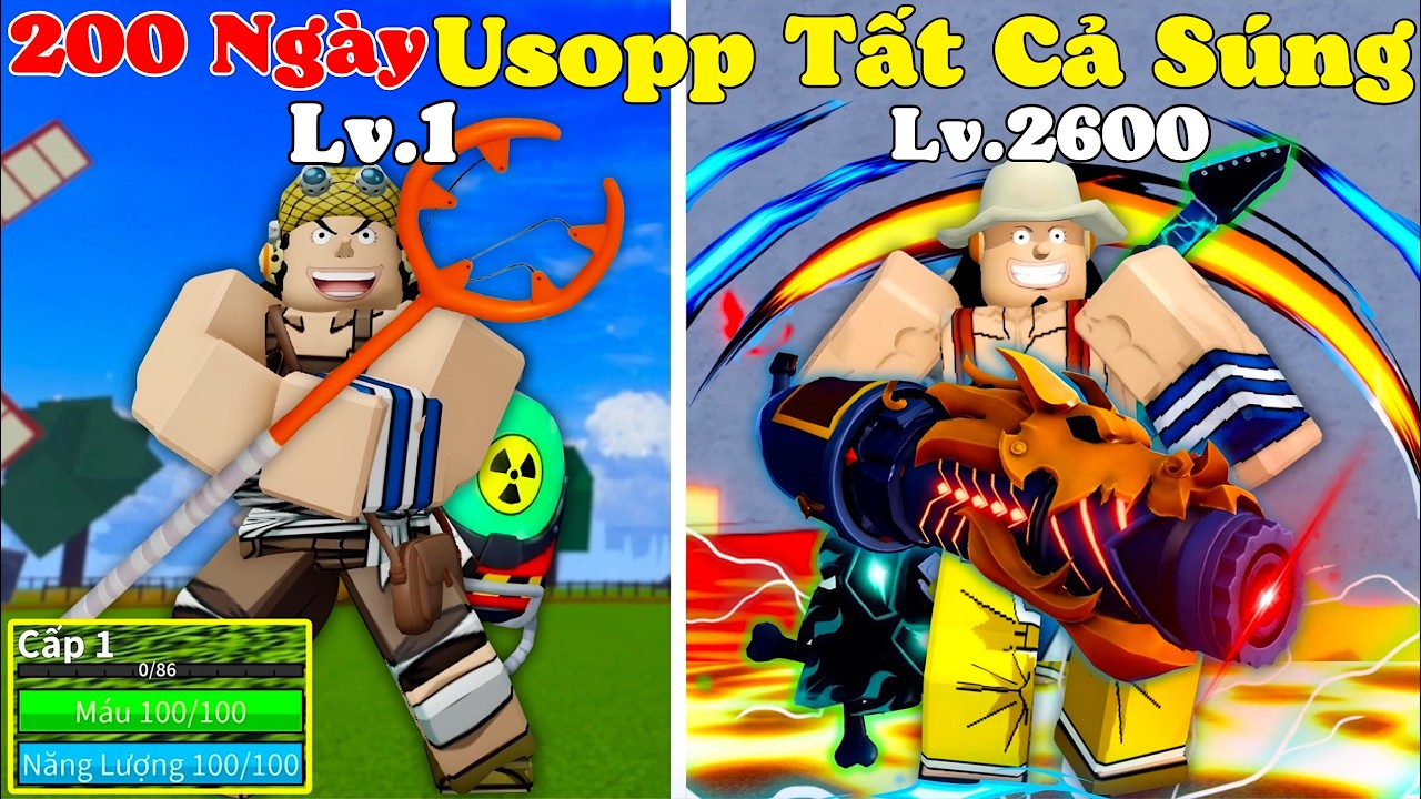 [BloxFruit] 200 Ngày Thánh Usopp Sử Dụng Tất Cả Súng Haki Quan Sát Cấp Cao Thức Tỉnh Full Sức Mạnh
