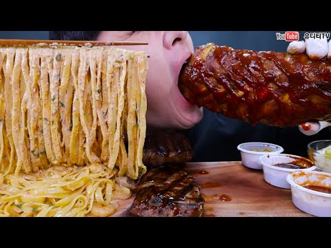 <strong>ASMR</strong> OUTBACK TOOWOOMBA PASTA &amp;amp; JIMBOOMBA STEAK &amp;amp; <strong>BACK</strong> RIBS 아웃백 투움바파스타 &amp;amp; 갈릭짐붐바 스테이크 &amp;amp;