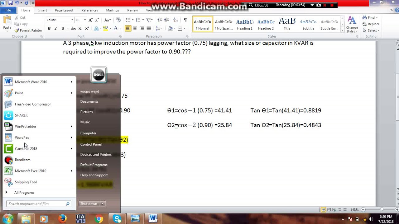 How to find capacitor size power factor improvement