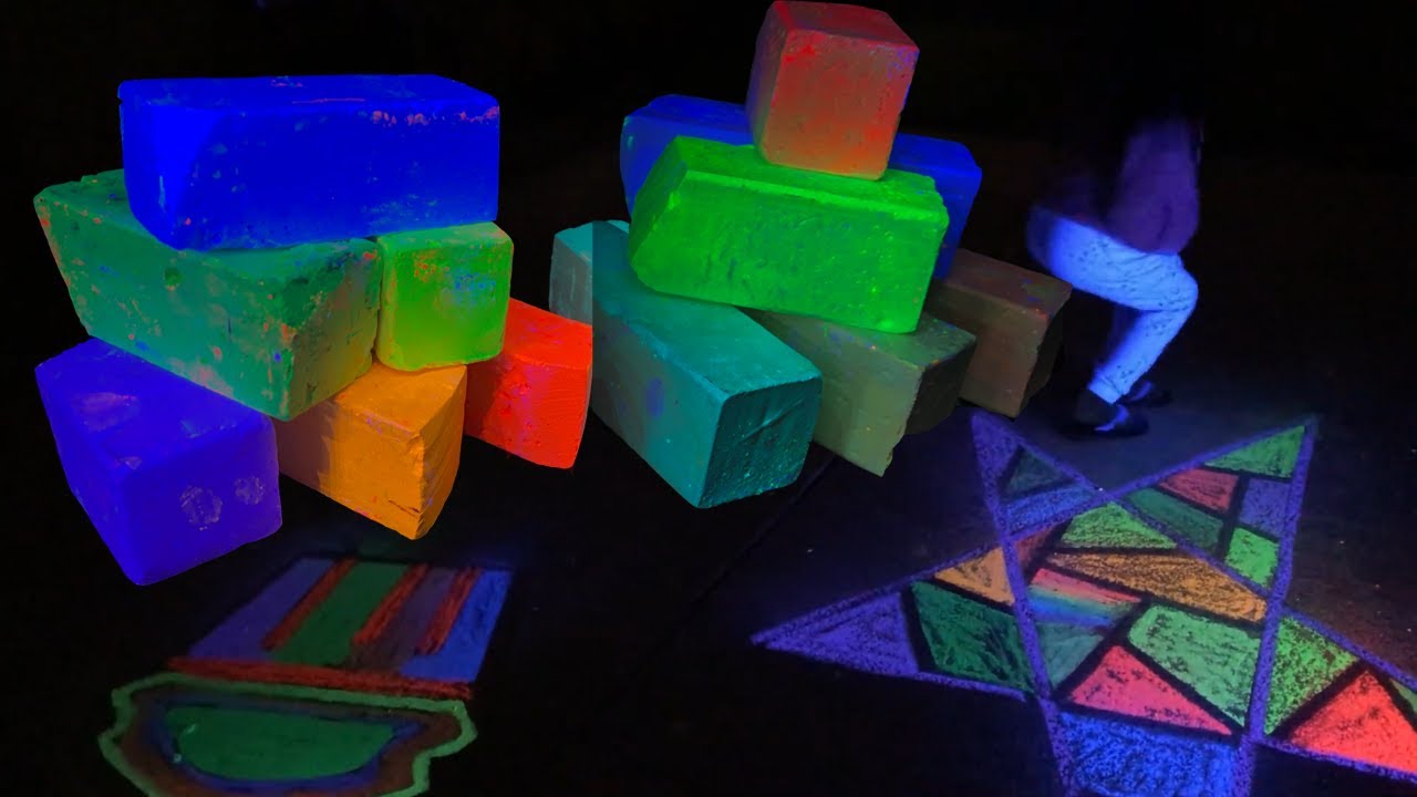 How To Use UV Black Light CHALK THE WALK Family Activities YouTube