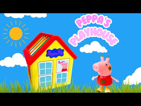 PEPPA PIG PLAYHOUSE Family Trolley Ride Toys Video For Young Kids Toddlers @TinyTreasuresandToys