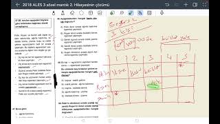 2018 Ales 3 Sözel Mantık 2. Hikayenin Çözümü