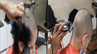 female barber head shaving india shorts headshave viral