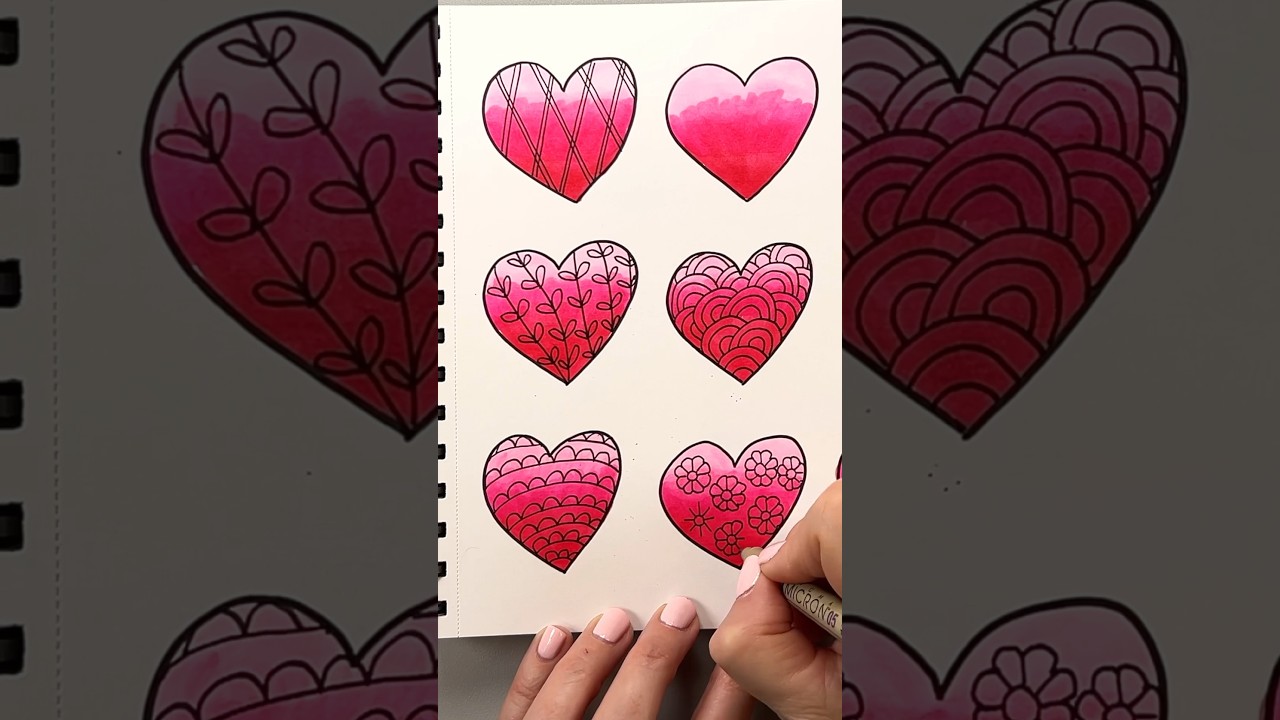 Valentine Patterned Heart Doodles for Your Cards, Journal or Planner 💕 