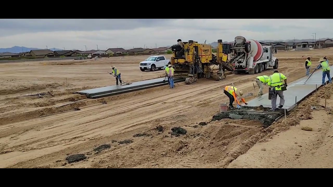 Curb and Gutter & side walk Concrete pour.