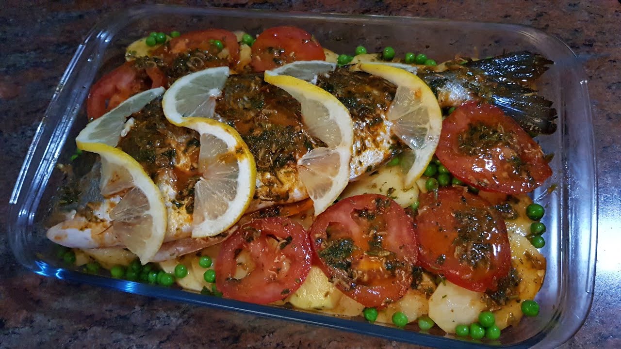 سمك الدورادة في الفرن على طريقتي 👌👌 Dorada al horno al estilo marroquí