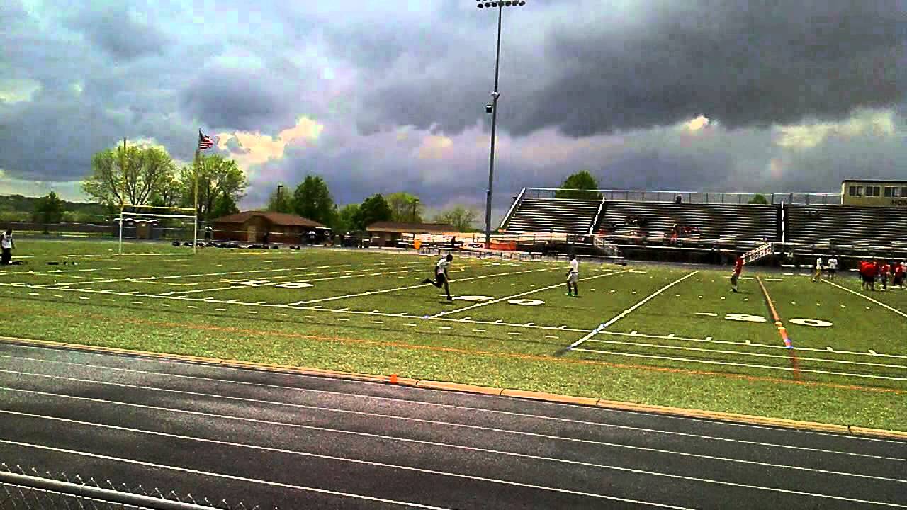 Marcus runs the 40 yard dash