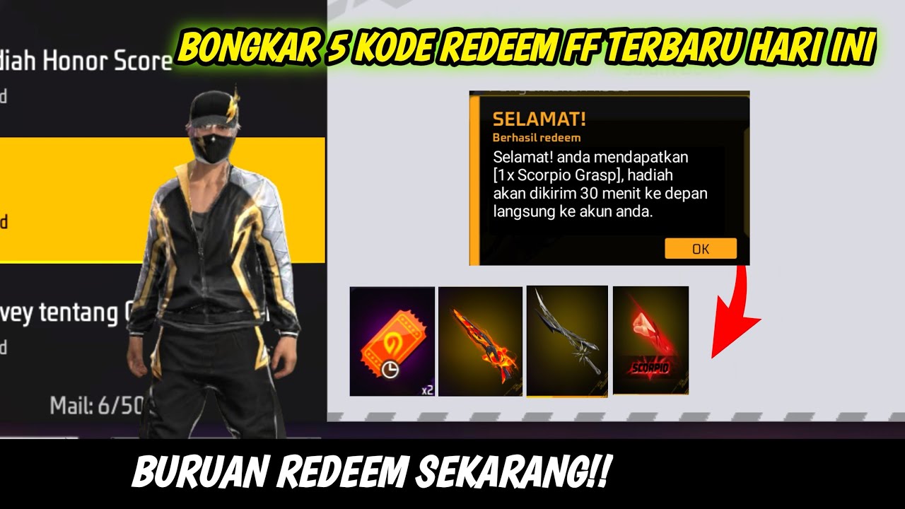 5 KODE REDEEM FF  TERBARU HARI INI 5 FEBRUARI 2026,CARA REDEEM KODE FF
