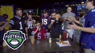 A fantasy football player who finished last in his league has to take
down gross smoothie of foodstuffs including strawberry milk, honey
mustard and tomato...