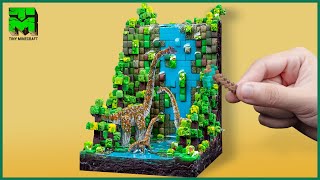 Making Minecraft Jurassic World Dinosaur Waterfall Miniature - clay ASMR screenshot 3