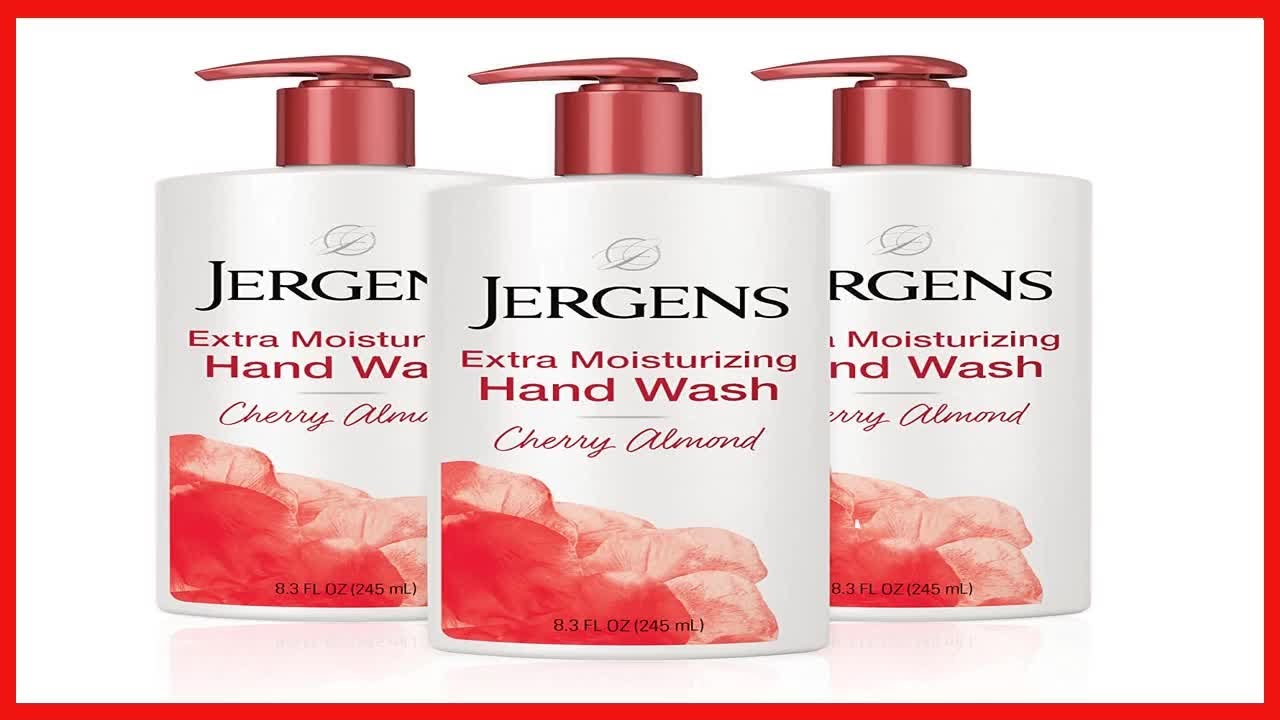 Jergens Extra Moisturizing Hand Soap, Liquid Hand Soap Dispenser with Jergens Cherry Almond Scent