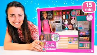 Sevcan Barbie Kahve Dükkanı setini açıyor! Çocuklar için.