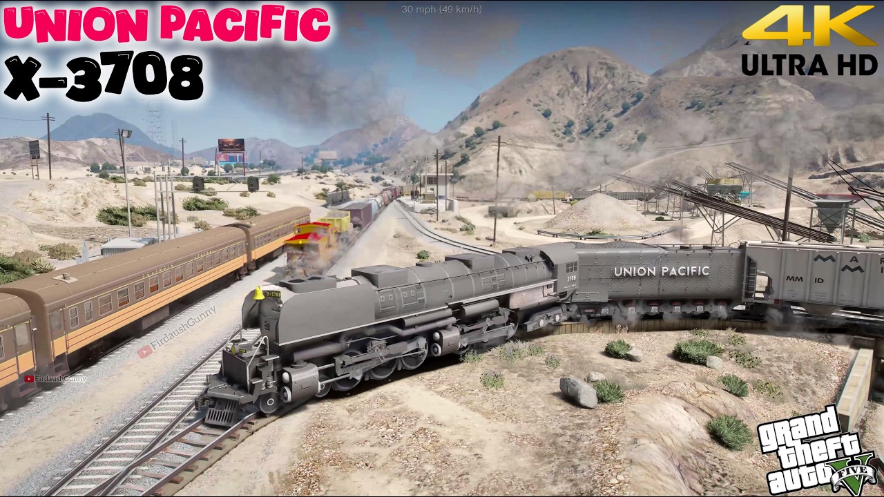 GTA V Real Train Ride – Union Pacific Challenger & Illinois Central Showdown