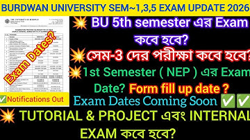 burdwan university 5th 3rd 1st Semester Exam Date 2025-26 || 5th 3rd 1st Semester Exam date 2025-26